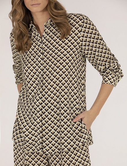 Рубашка из вискозы с принтом свободная - G022SZ0040CEDRUS-G23Y Сорочка жен. (VR046, 36)