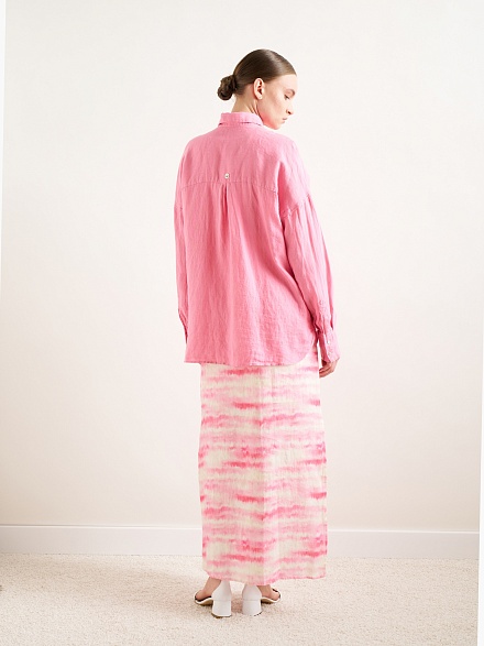 Рубашка из смеси льна и хлопка оверсайз - G022SZ0040KETO Сорочка жен. (VR041, 42)