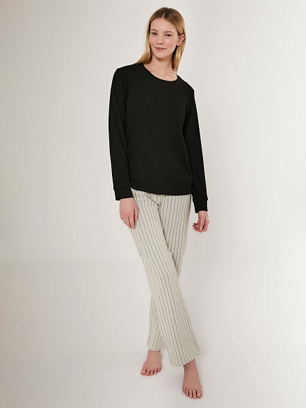 Теплая пижама со штанами и кофтой - G022SZ0HFTKMPC8757_S Костюм дом. жен. Бельевое изделие (VR046, S)