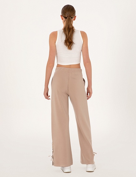 Брюки спортивные со шнуровкой прямые - 