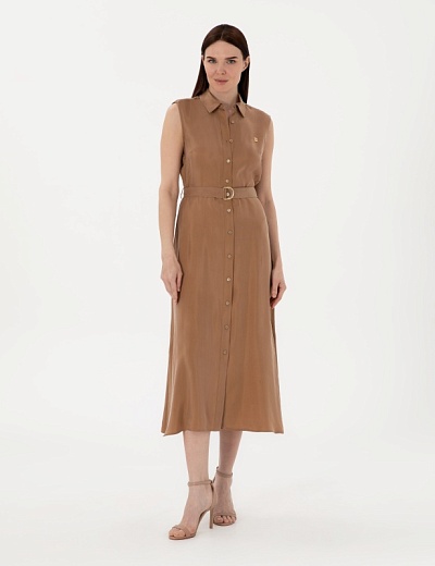Платье-рубашка миди без рукавов - G022SZ0320DUDE Платье жен. (VR029, 38)