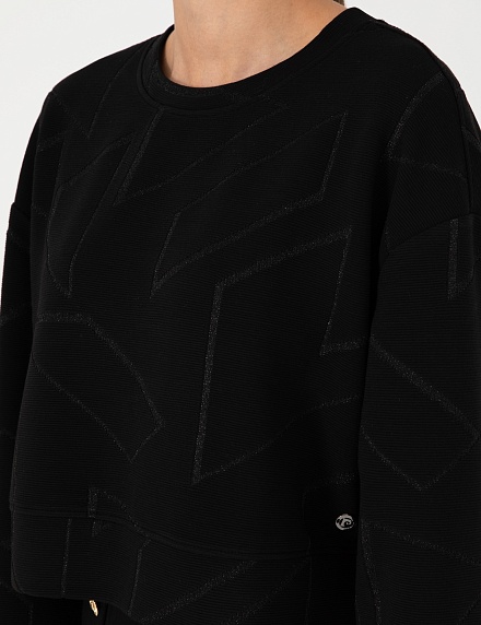Свитшот укороченный с геометрическим узором - G022SZ0820JAYNE_S Толстовка жен. (VR046, L)