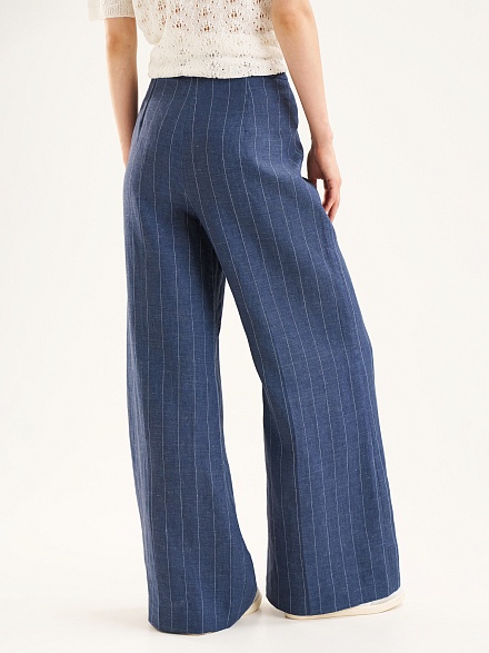 Брюки льняные широкие - G022SZ0030P_TAUP_R Брюки жен. (VR033, 32)