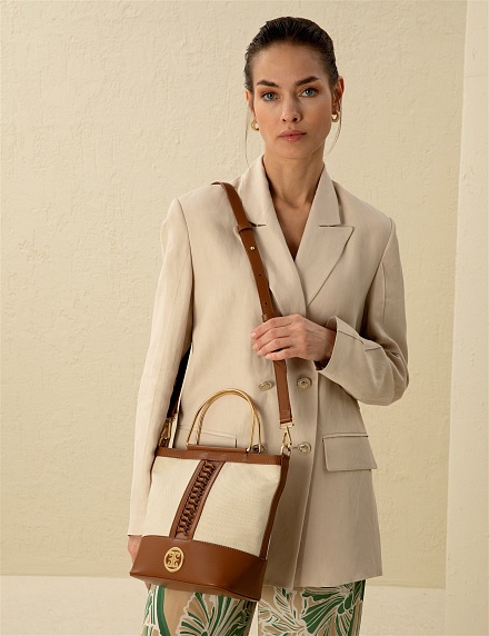 Сумка комбинированная с металлическими ручками - A022SZ057OMUZIY24_70001 Сумка жен. (VR011)