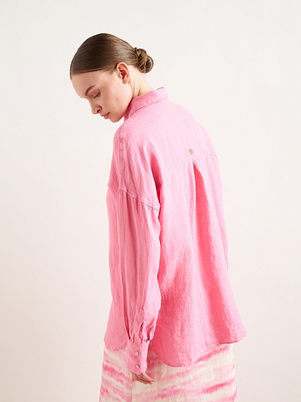 Рубашка из смеси льна и хлопка оверсайз - G022SZ0040KETO Сорочка жен. (VR041, 40)