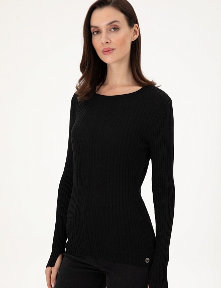 Джемпер в рубчик с люрексом - G022SZ0TK0PIA Кофта жен. (VR046, XS)