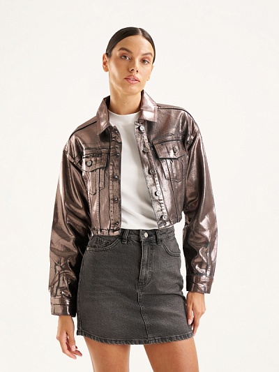 Куртка джинсовая с металлизированным эффектом - G072SZ0770R_VANCE_C Куртка джинс. жен. (VR006, 34)
