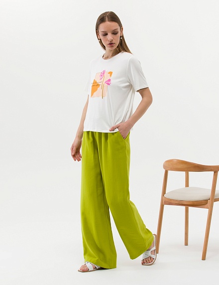 Брюки с вискозой широкие на кулиске - G022SZ0780EREZ Брюки жен. (VR232, 36)