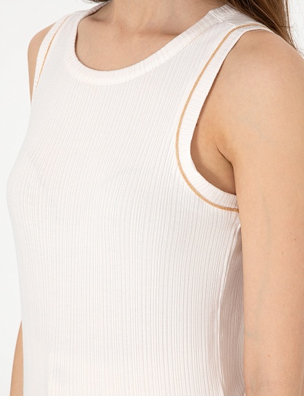 Топ в рубчик с декором - G022SZ0110LAFES_25Y Футболка жен. (VR019, S)