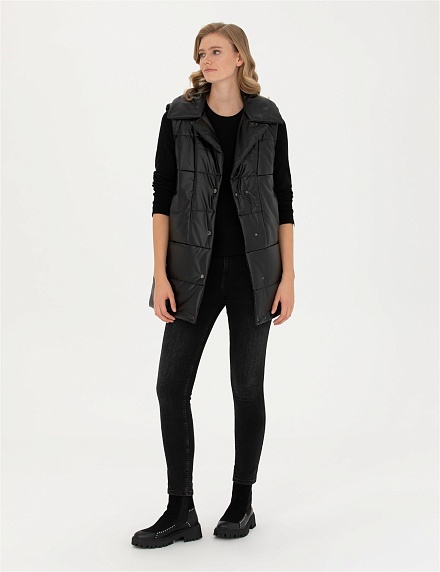 Жилет из экокожи утепленный без капюшона - G022SZ0MS0FELICE Куртка жен. (VR046, 36)