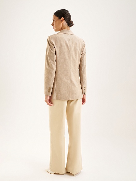 Пиджак двубортный с добавлением льна - 