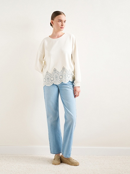 Свитшот с ажурной вышивкой - G022SZ0820VOLKA Толстовка жен. (VR019, XS)