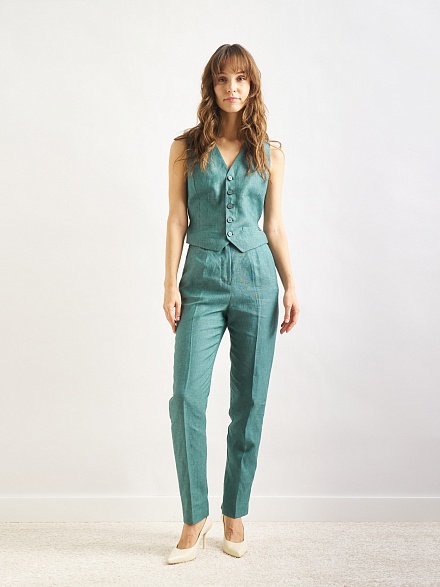 Жилет классический льняной - 