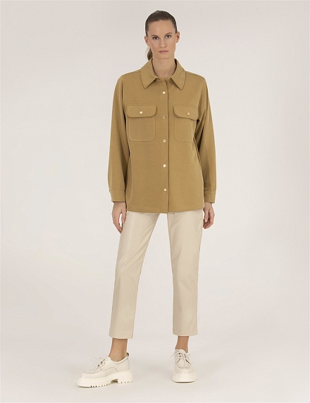 Рубашка с накладными карманами прямого кроя - G022SZ0820JUHA-C Толстовка жен. (VR235, XS)