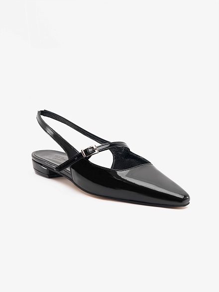 Туфли-слингбэки из лакированной кожи без каблука - S072SZ0330Y24YUTA-P Обувь жен. (VR046, 37)