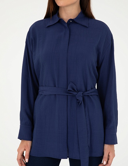 Рубашка из жатой ткани удлиненная - G022SZ0040NOVA Сорочка жен. (VR033, 34)