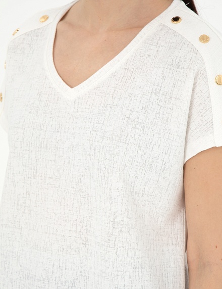 Футболка с V-образным вырезом - G022SZ0110GEBI_25Y Футболка жен. (VR019, 2XS)