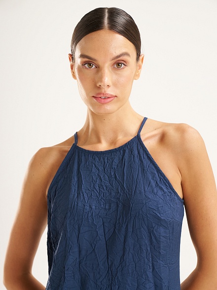 Платье макси из жатой ткани - G022SZ0320GRET_EL Платье жен. (VR033, 34)