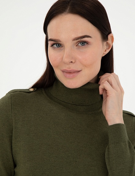 Водолазка с декоративными петлями на плечах - G022SZ0TK0FORGE Кофта жен. (VR238, S)