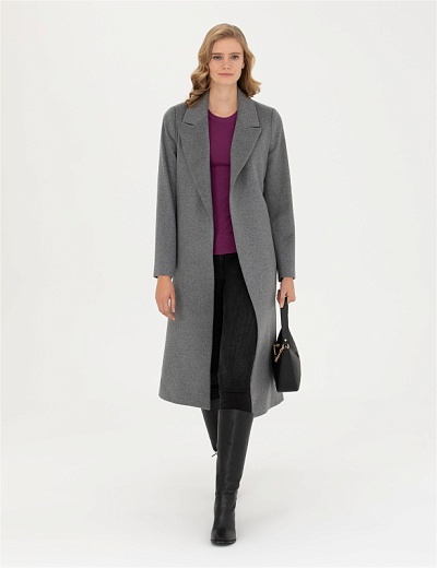 Пальто прямое с поясом на запах - G022SZ0KS0JETLA023K Куртка жен. (VR006, 38)