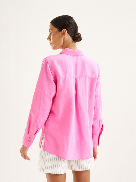 Рубашка из смеси льна и хлопка оверсайз - G022SZ0040KETO Сорочка жен. (VR167, 36)