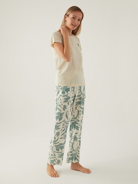 Пижама со штанами и футболкой - G022SZ0HFP028826_IY24 Костюм дом. жен. Бельевое изделие (VR019, S)