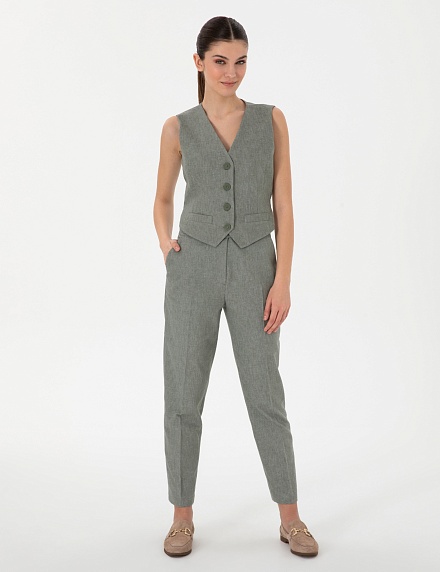 Брюки с добавлением льна зауженные - G022SZ0030GRATA_P Брюки жен. (VR027, 38)