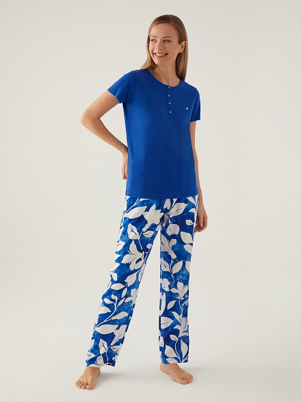 Пижама со штанами и футболкой - G022SZ0HFP028834_IY24 Костюм дом. жен. Бельевое изделие (VR045, S)