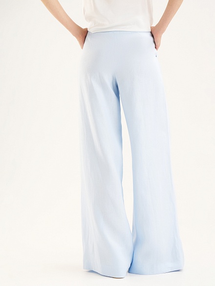 Брюки палаццо льняные с защипами - G022SZ0030MATHI_P Брюки жен. (VR003, 34)