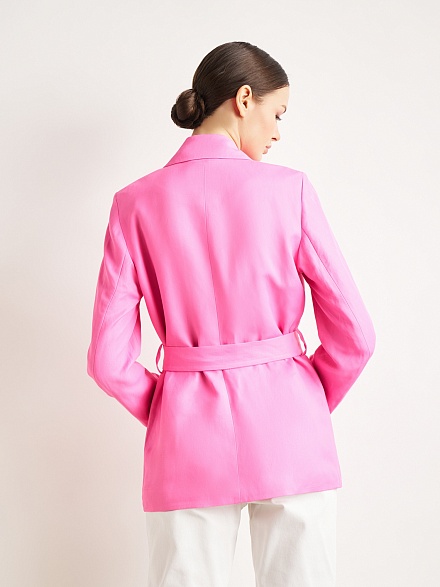 Пиджак двубортный с добавлением льна - 