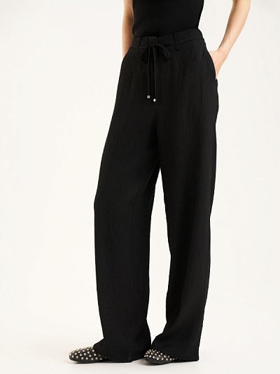 Брюки на кулиске из жатой ткани прямые - G022SZ0780RISTA_P Брюки жен. (VR046, 36)