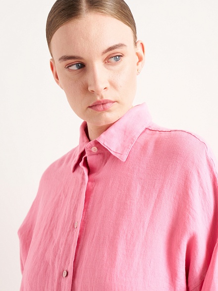 Рубашка из смеси льна и хлопка оверсайз - G022SZ0040KETO Сорочка жен. (VR041, 42)