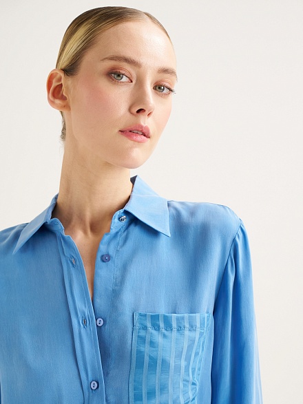 Рубашка с нагрудным карманом прямого кроя - G022SZ0040PARENSO_G_25Y Сорочка жен. (VR028, 36)