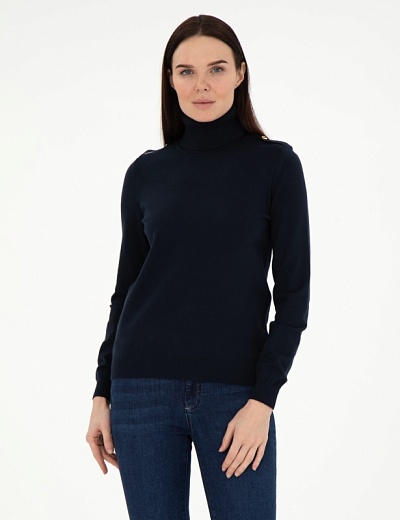 Водолазка с декоративными петлями на плечах - G022SZ0TK0FORGE Кофта жен. (VR033, S)