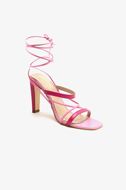 Босоножки кожаные на высоком каблуке на завязках - S072SZ0330Y23CENTTLE-TPK Обувь жен. (VR167, 36)