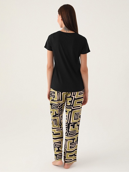 Пижама со штанами и футболкой - G022SZ0HFP028818_IY24 Костюм дом. жен. Бельевое изделие (VR046, S)