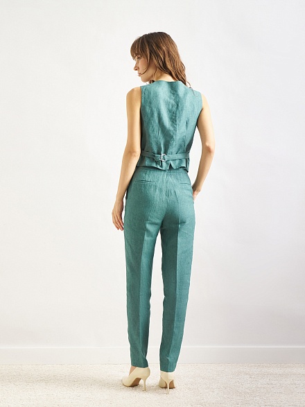 Брюки классические льняные зауженные - G022SZ0030P-MALONE-R Брюки жен. (VR054, 34)