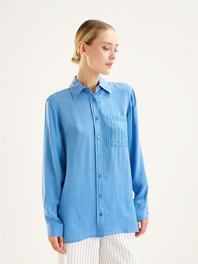 Рубашка с нагрудным карманом прямого кроя - G022SZ0040PARENSO_G_25Y Сорочка жен. (VR028, 36)