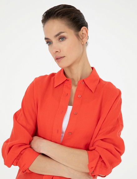 Рубашка из смеси льна и хлопка свободная - G022SZ0040KETO Сорочка жен. (VR239, 36)